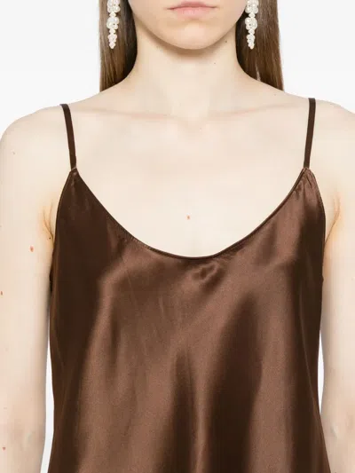 Reformation Kelsey Silk Two Piece Set In Brown