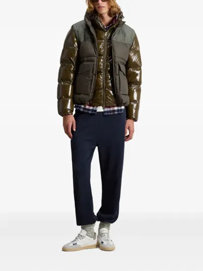 Woolrich Convertible Puffer Jacket In Green