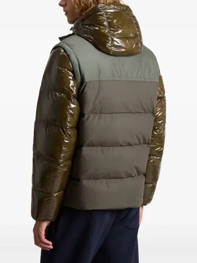 Woolrich Convertible Puffer Jacket In Green