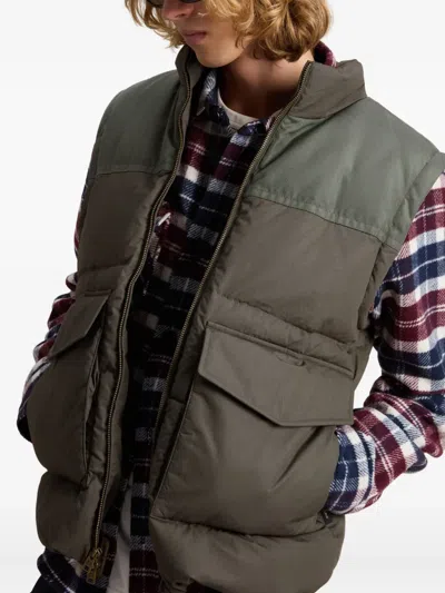 Woolrich Convertible Puffer Jacket In Green