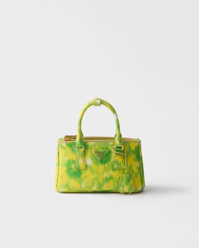 Prada Galleria Mini Printed Saffiano Leather Bag In Yellow