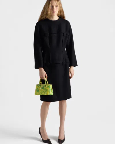 Prada Galleria Mini Printed Saffiano Leather Bag In Yellow