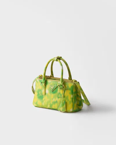 Prada Galleria Mini Printed Saffiano Leather Bag In Yellow