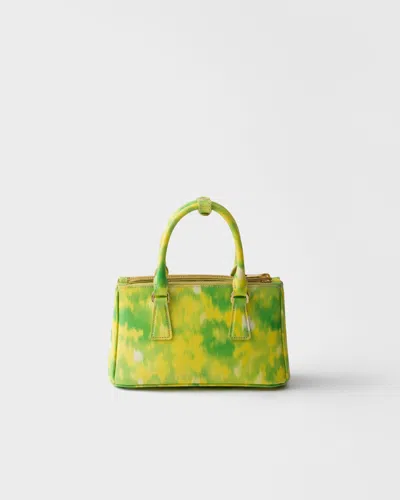 Prada Galleria Mini Printed Saffiano Leather Bag In Yellow