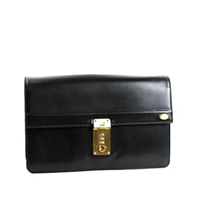 Pre-owned Dunhill Beige Black Leather Clutch Bag () In Multi