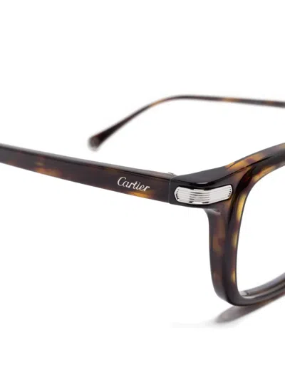 Cartier Rectangle-frame Glasses In Brown