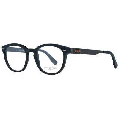 Ermenegildo Zegna Black Men Glasses Men's Frame In Black