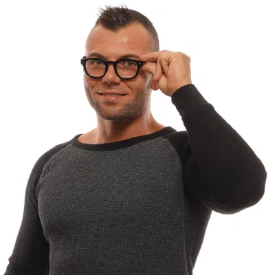 Ermenegildo Zegna Black Men Glasses Men's Frame In Blue