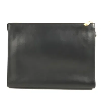 Pre-owned Fendi Black Gold Leather Clutch Bag () In Multi