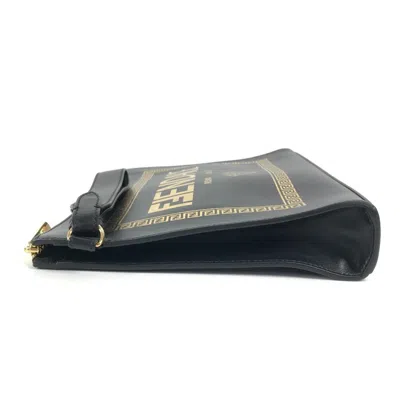 Pre-owned Fendi Black Gold Leather Clutch Bag () In Multi