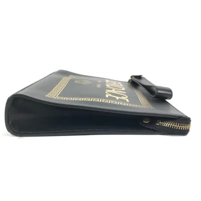 Pre-owned Fendi Black Gold Leather Clutch Bag () In Multi