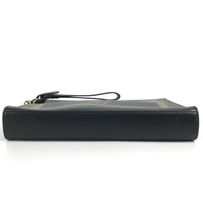Pre-owned Fendi Black Gold Leather Clutch Bag () In Multi