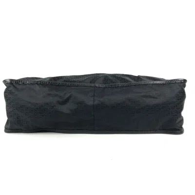 Pre-owned Fendi Black Leather Nylon Messenger Bag Shoulder Bag ()