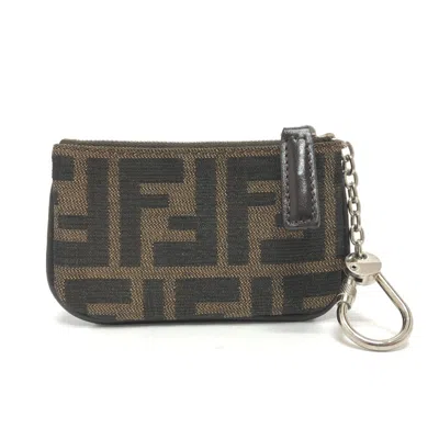 Pre-owned Fendi Brown Canvas Coin Purse/coin Case ()
