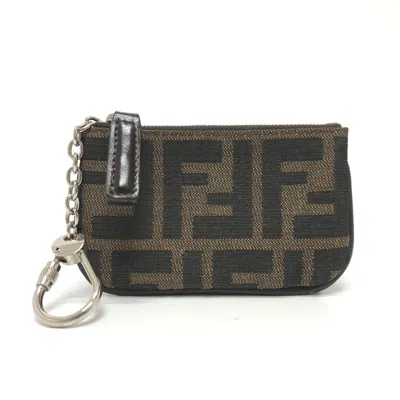 Pre-owned Fendi Brown Canvas Coin Purse/coin Case ()
