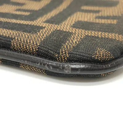 Pre-owned Fendi Brown Canvas Coin Purse/coin Case ()