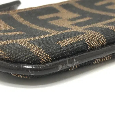 Pre-owned Fendi Brown Canvas Coin Purse/coin Case ()