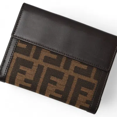 Pre-owned Fendi Brown Canvas Wallet (bi-fold) ()