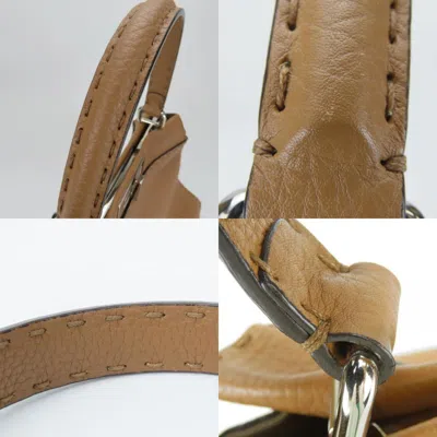Pre-owned Fendi Brown Leather Handbag Shoulder Bag ()