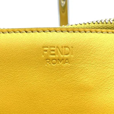 Pre-owned Fendi Yellow Leather Clutch Bag ()