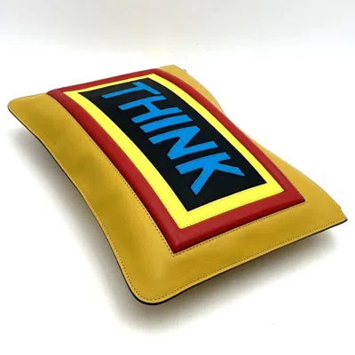 Pre-owned Fendi Yellow Leather Clutch Bag ()