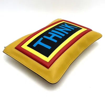 Pre-owned Fendi Yellow Leather Clutch Bag ()