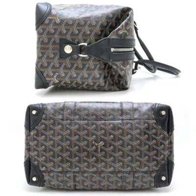 Pre-owned Goyard Black Coated Canvas Leather Boston Bag Handbag ()