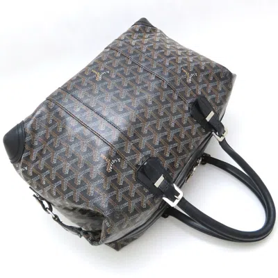 Pre-owned Goyard Black Coated Canvas Leather Boston Bag Handbag ()