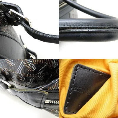 Pre-owned Goyard Black Coated Canvas Leather Boston Bag Handbag ()