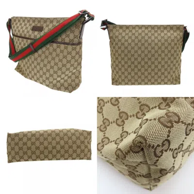 Pre-owned Gucci Beige Gg Canvas Shoulder Bag () In Sand