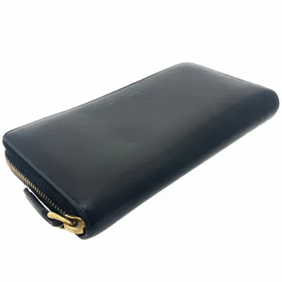 Pre-owned Gucci Black Leather Long Wallet (bi-fold) ()