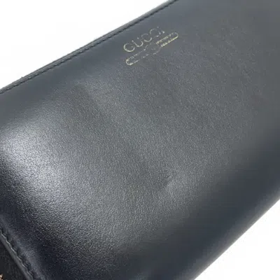 Pre-owned Gucci Black Leather Long Wallet (bi-fold) ()