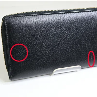 Pre-owned Gucci Black Leather Long Wallet (bi-fold) ()