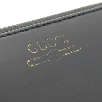 Pre-owned Gucci Black Leather Long Wallet (bi-fold) ()