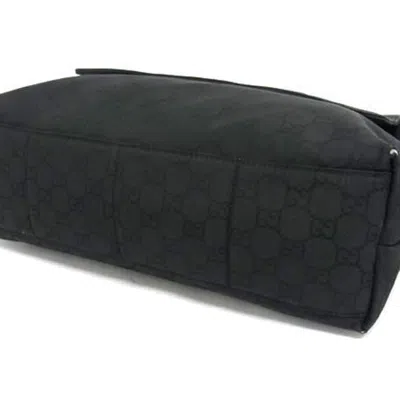 Pre-owned Gucci Black Nylon Leather Messenger Bag Shoulder Bag ()