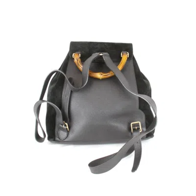 Pre-owned Gucci Black Suede Backpack ()