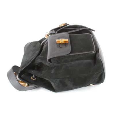 Pre-owned Gucci Black Suede Backpack ()