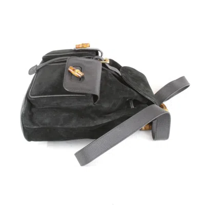 Pre-owned Gucci Black Suede Backpack ()