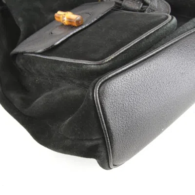 Pre-owned Gucci Black Suede Backpack ()