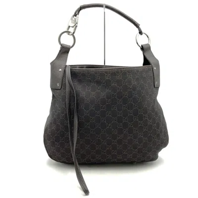 Pre-owned Gucci Brown Denim Shoulder Bag ()