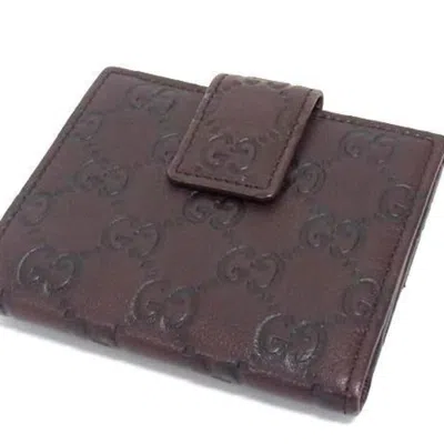 Pre-owned Gucci Brown Leather Wallet (bi-fold) ()
