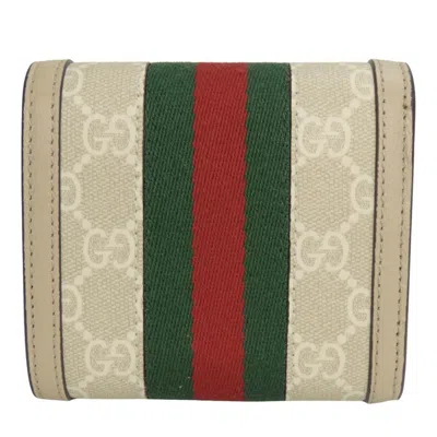 Pre-owned Gucci Grayish Gg Supreme Canvas Leather Wallet (bi-fold) ()