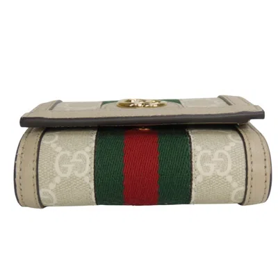 Pre-owned Gucci Grayish Gg Supreme Canvas Leather Wallet (bi-fold) ()