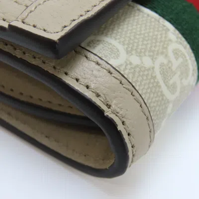 Pre-owned Gucci Grayish Gg Supreme Canvas Leather Wallet (bi-fold) ()