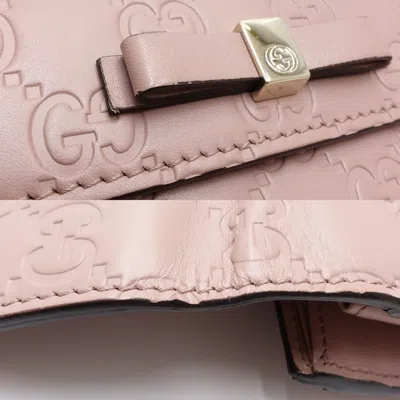 Pre-owned Gucci Pink Leather Long Wallet (bi-fold) ()