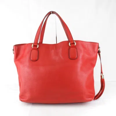Pre-owned Gucci Red Color Leather Tote Bag ()