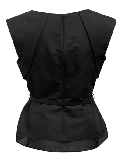 3.1 Phillip Lim Draped Bow Belted Shell Top In Black