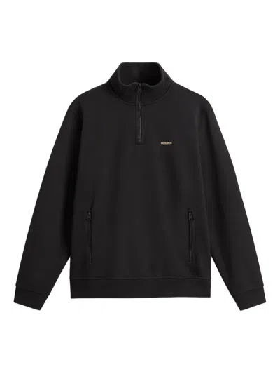 Woolrich Zip Sweatshirt In Black