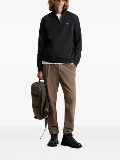 Woolrich Zip Sweatshirt In Black