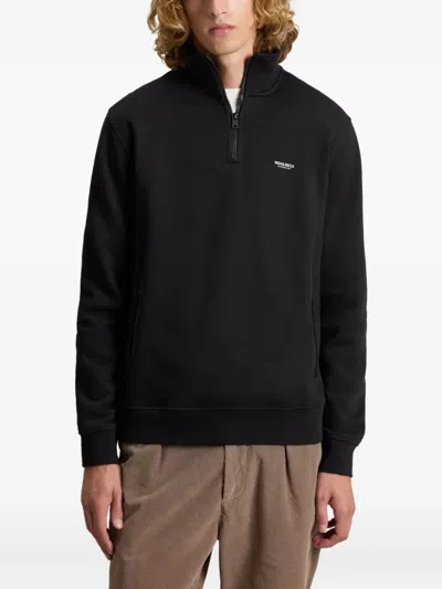 Woolrich Zip Sweatshirt In Black